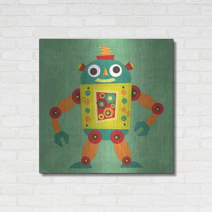 Luxe Metal Art 'Robot 1' by Nancy Lee, Metal Wall Art,36x36