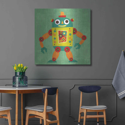 Luxe Metal Art 'Robot 1' by Nancy Lee, Metal Wall Art,36x36