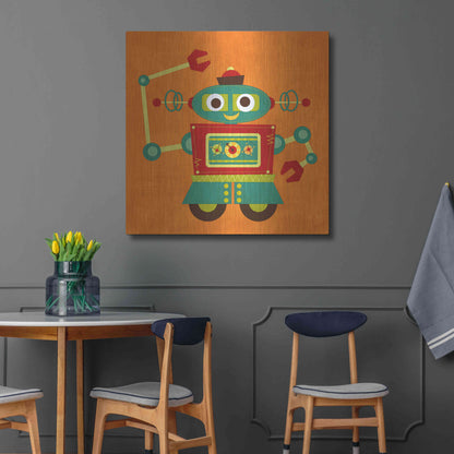 Luxe Metal Art 'Robot 2' by Nancy Lee, Metal Wall Art,36x36