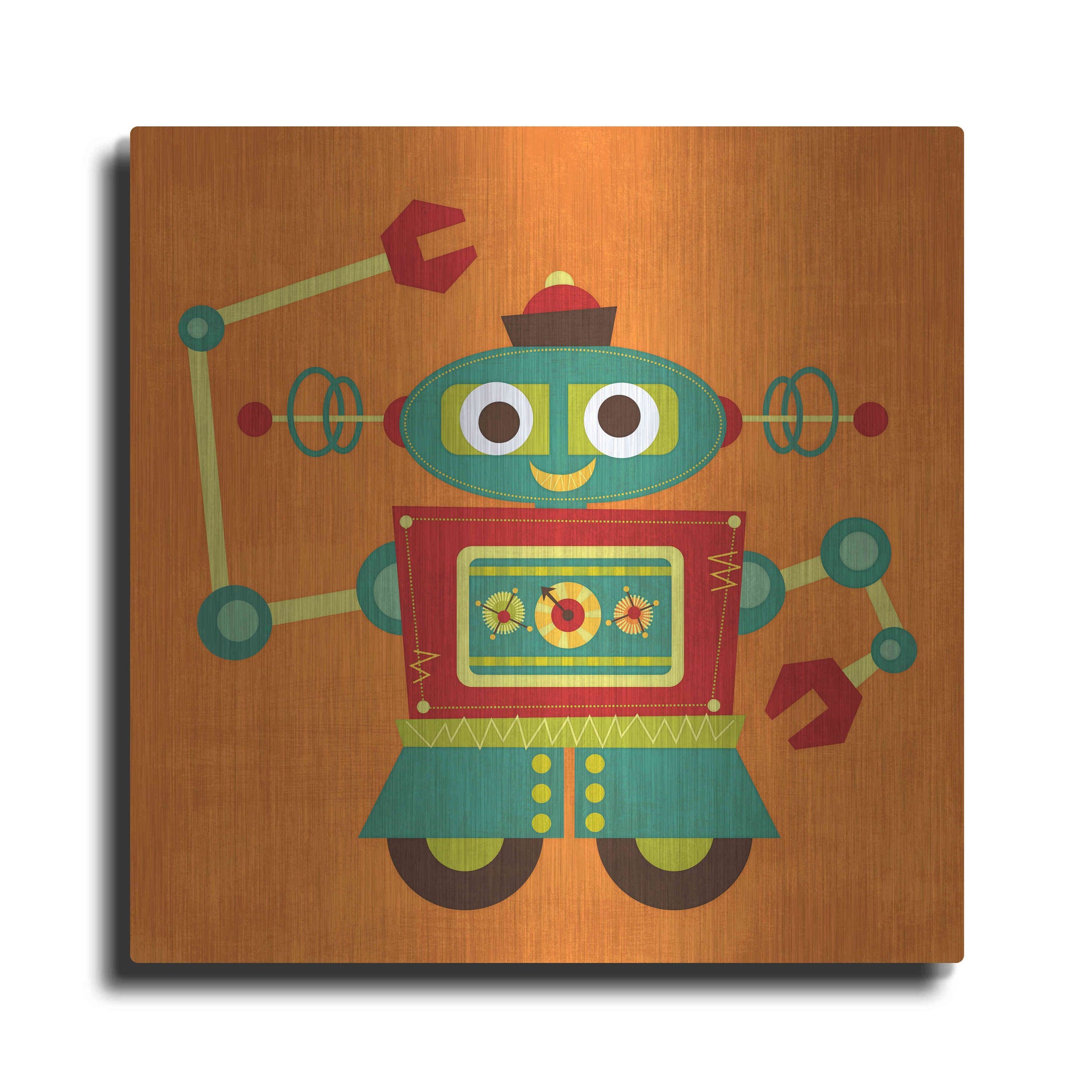 Luxe Metal Art 'Robot 2' by Nancy Lee, Metal Wall Art