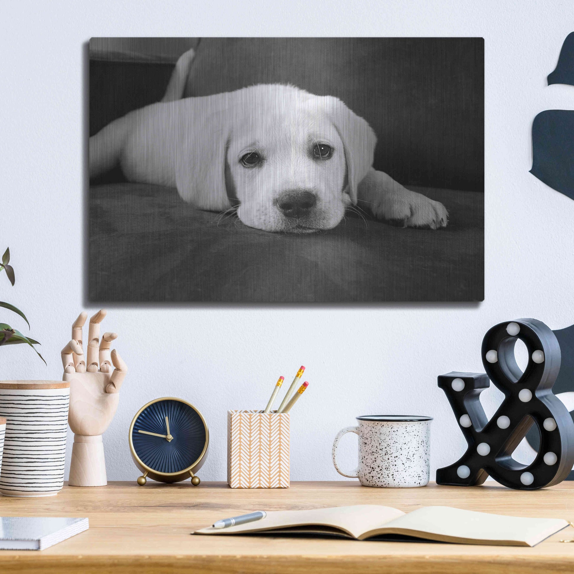 Luxe Metal Art 'Finn' by Kim Levin, Metal Wall Art,16x12