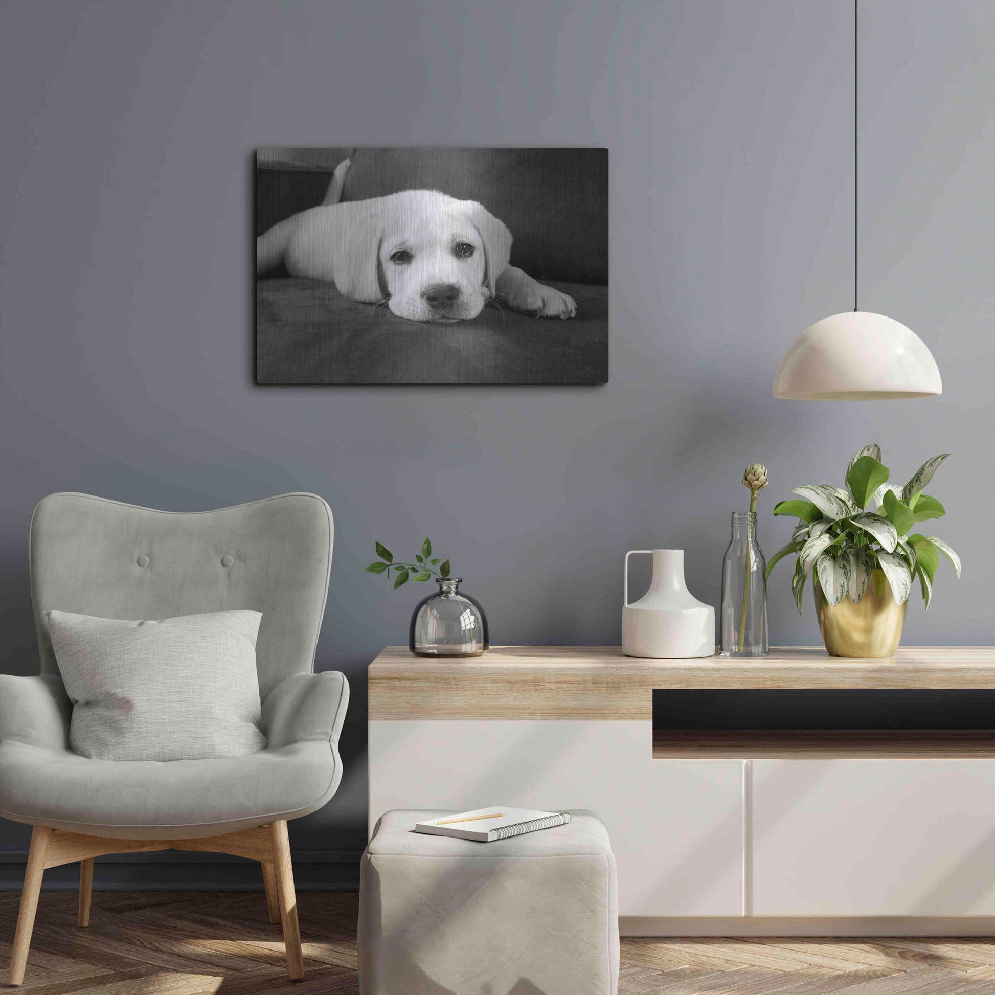 Luxe Metal Art 'Finn' by Kim Levin, Metal Wall Art,24x16