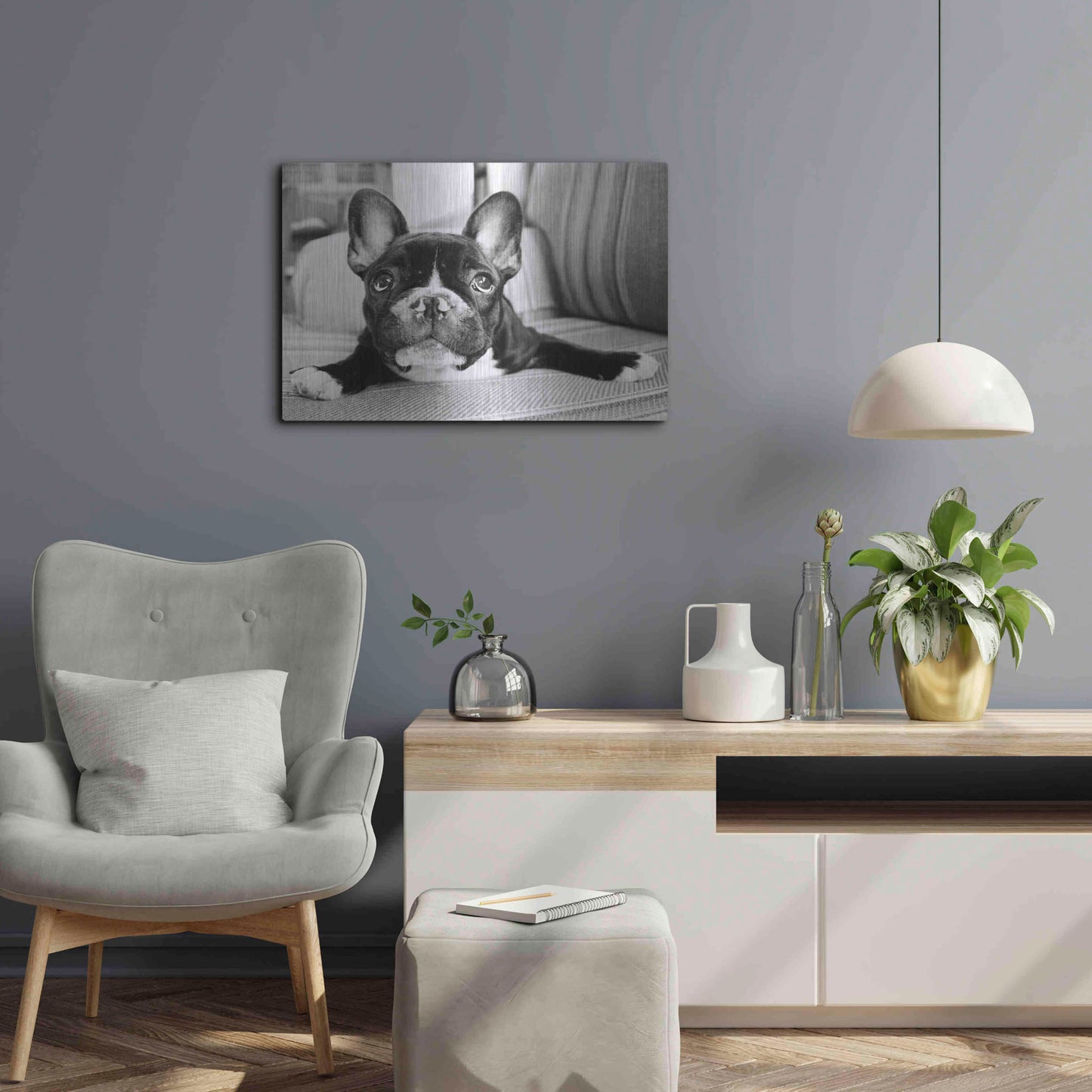 Luxe Metal Art 'Hugo' by Kim Levin, Metal Wall Art,24x16