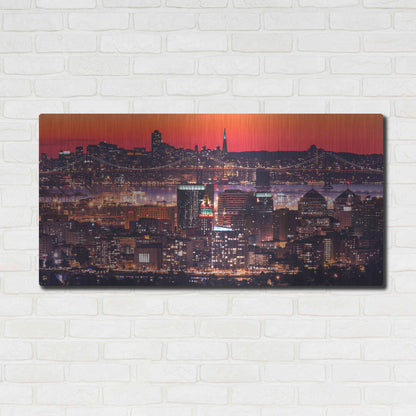 Luxe Metal Art 'Oakland SF Twilight' by Greg Linhares, Metal Wall Art,48x24