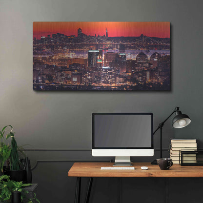 Luxe Metal Art 'Oakland SF Twilight' by Greg Linhares, Metal Wall Art,48x24