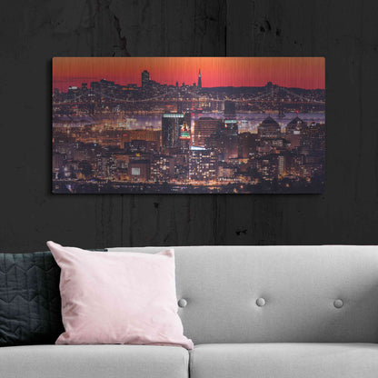 Luxe Metal Art 'Oakland SF Twilight' by Greg Linhares, Metal Wall Art,48x24