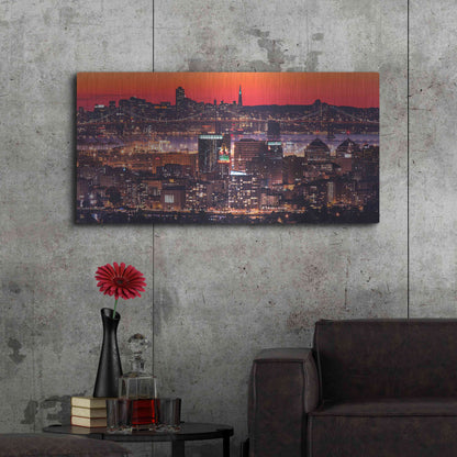 Luxe Metal Art 'Oakland SF Twilight' by Greg Linhares, Metal Wall Art,48x24