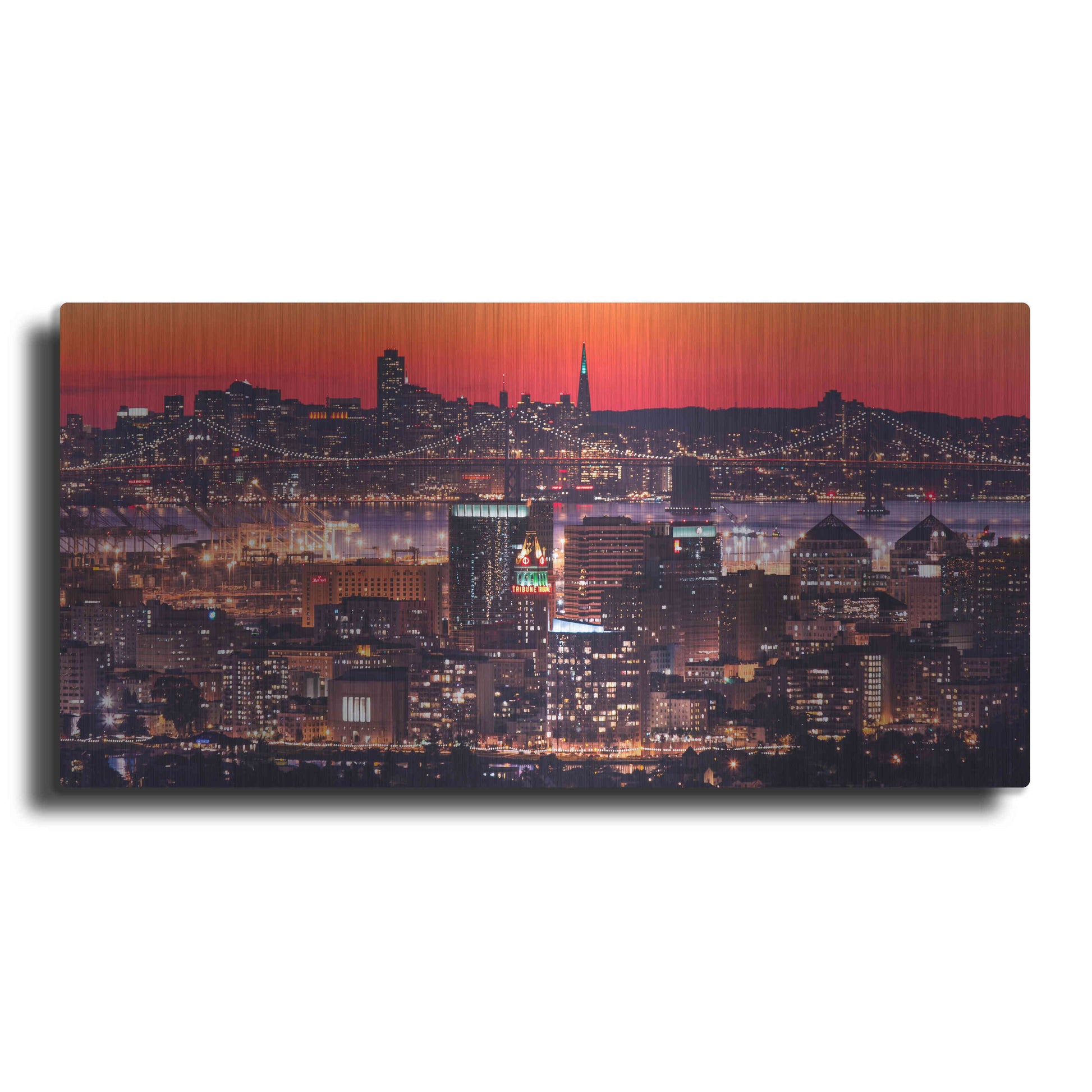 Luxe Metal Art 'Oakland SF Twilight' by Greg Linhares, Metal Wall Art