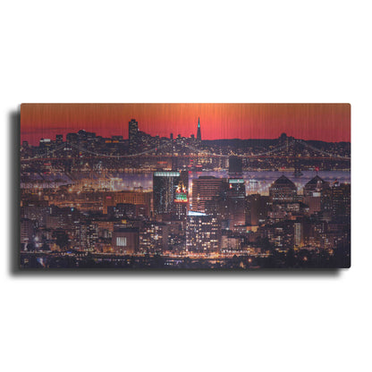 Luxe Metal Art 'Oakland SF Twilight' by Greg Linhares, Metal Wall Art