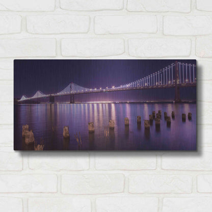 Luxe Metal Art 'The Bay Lights' by Greg Linhares, Metal Wall Art,24x12