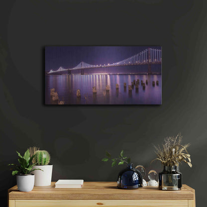 Luxe Metal Art 'The Bay Lights' by Greg Linhares, Metal Wall Art,24x12