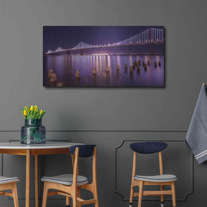 Luxe Metal Art 'The Bay Lights' by Greg Linhares, Metal Wall Art,48x24