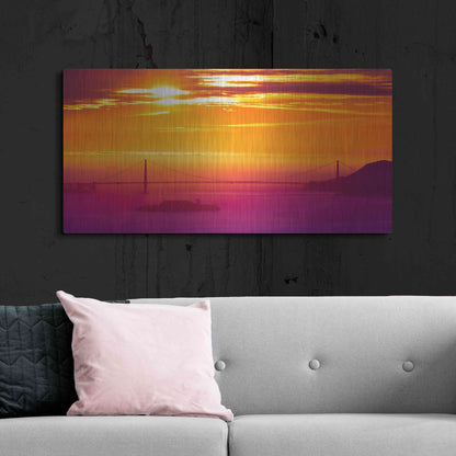 Luxe Metal Art 'The Sun Gate' by Greg Linhares, Metal Wall Art,48x24