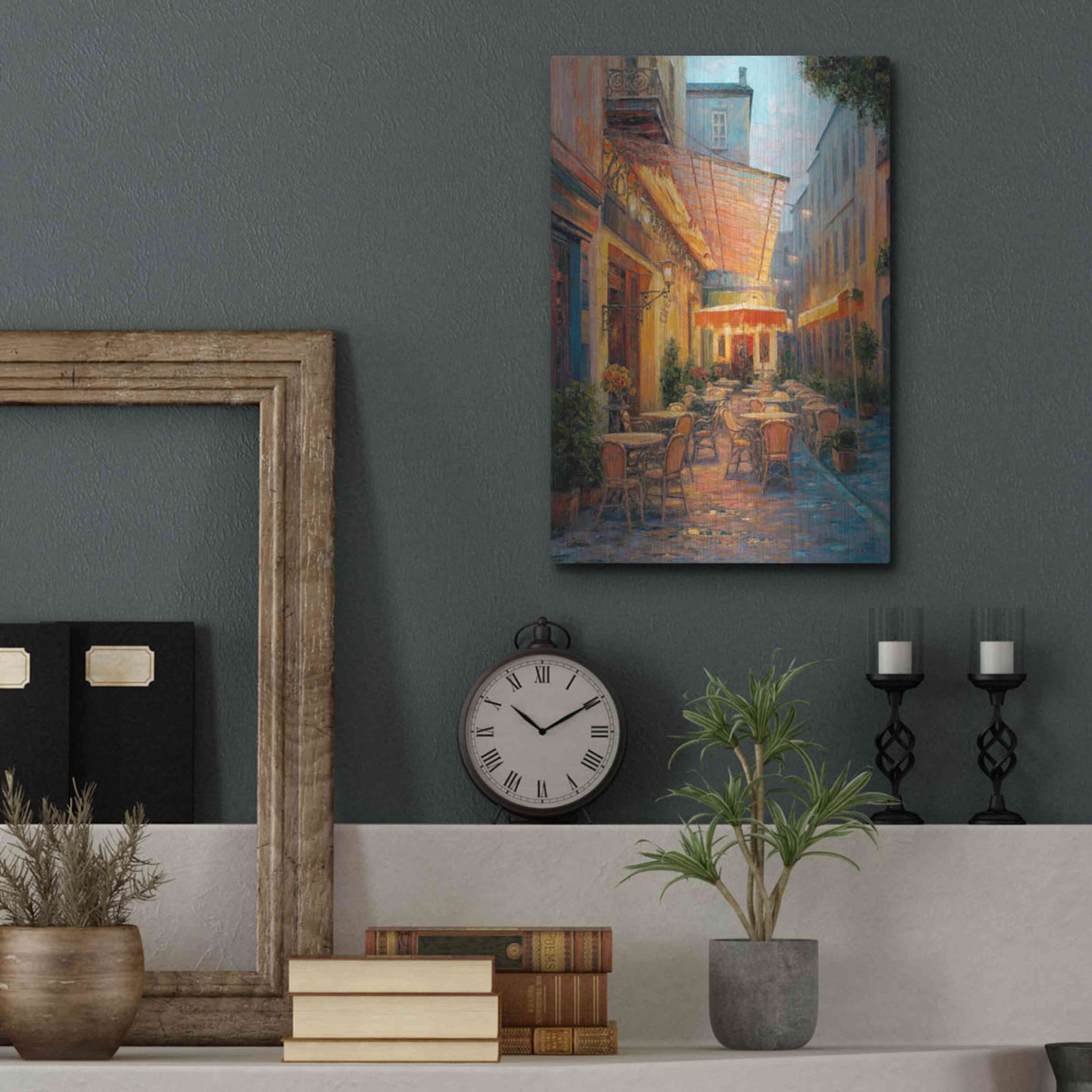 Luxe Metal Art 'Café Van Gogh 2008 Arles France' by Haixia Liu, Metal Wall Art,12x16