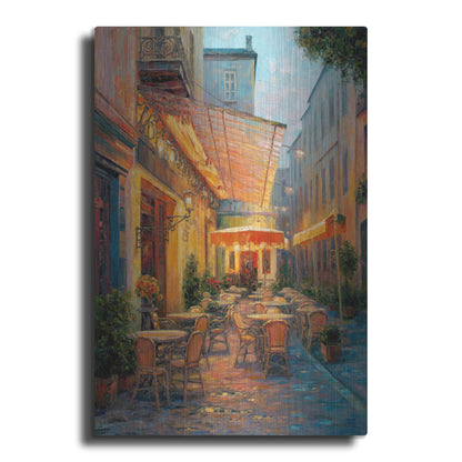 Luxe Metal Art 'Café Van Gogh 2008 Arles France' by Haixia Liu, Metal Wall Art