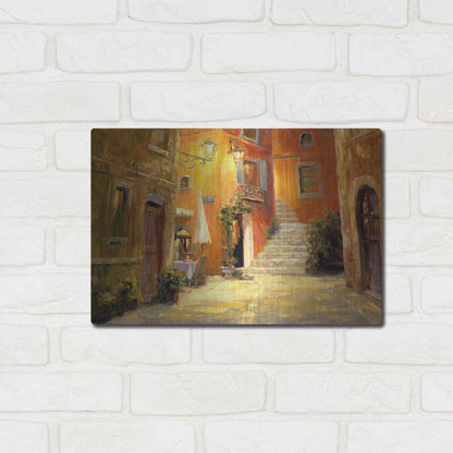 Luxe Metal Art 'Lighted Alley' by Haixia Liu, Metal Wall Art,16x12