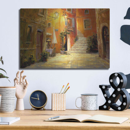 Luxe Metal Art 'Lighted Alley' by Haixia Liu, Metal Wall Art,16x12