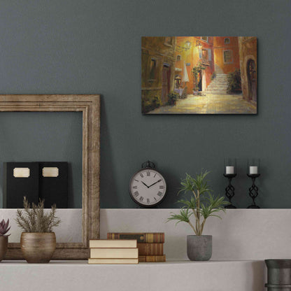 Luxe Metal Art 'Lighted Alley' by Haixia Liu, Metal Wall Art,16x12