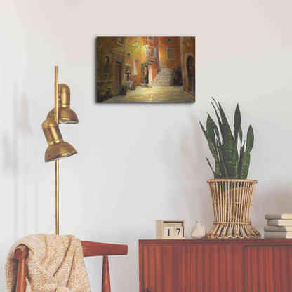 Luxe Metal Art 'Lighted Alley' by Haixia Liu, Metal Wall Art,24x16