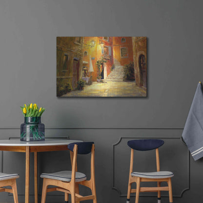 Luxe Metal Art 'Lighted Alley' by Haixia Liu, Metal Wall Art,36x24