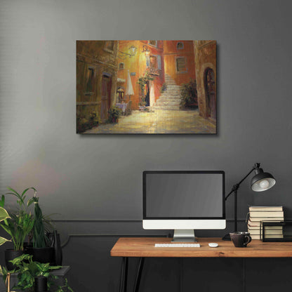 Luxe Metal Art 'Lighted Alley' by Haixia Liu, Metal Wall Art,36x24