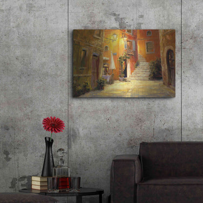 Luxe Metal Art 'Lighted Alley' by Haixia Liu, Metal Wall Art,36x24