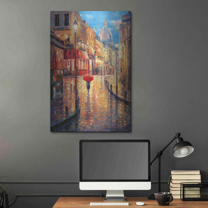 Luxe Metal Art 'Montmartre Evening' by Haixia Liu, Metal Wall Art,24x36