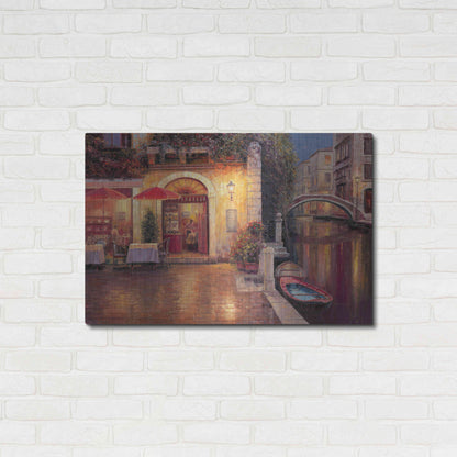 Luxe Metal Art 'Night Café after Rain' by Haixia Liu, Metal Wall Art,36x24