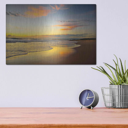 Luxe Metal Art 'Beach Dawn' by Tracie Louise, Metal Wall Art,16x12