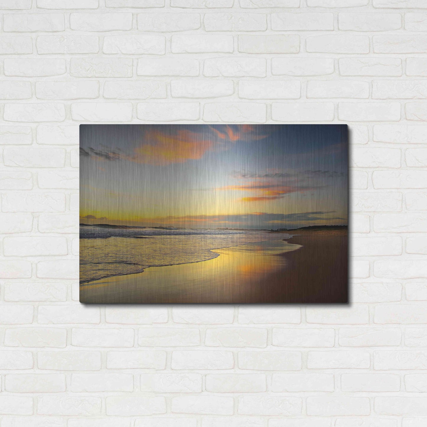 Luxe Metal Art 'Beach Dawn' by Tracie Louise, Metal Wall Art,36x24