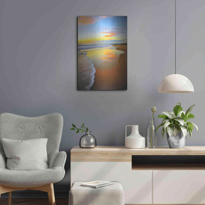 Luxe Metal Art 'Beach Sunrise' by Tracie Louise, Metal Wall Art,16x24