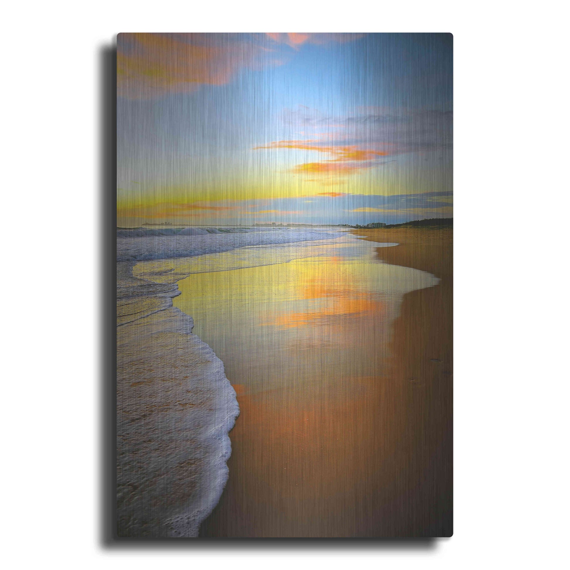 Luxe Metal Art 'Beach Sunrise' by Tracie Louise, Metal Wall Art