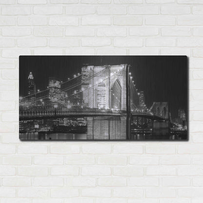 Luxe Metal Art 'Brooklyn Bridge at Night' by Jet Lowe, Metal Wall Art,48x24