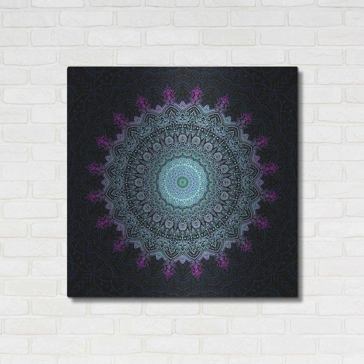 Luxe Metal Art 'Zen Mandala 1' by Cameron Gray, Metal Wall Art,36x36