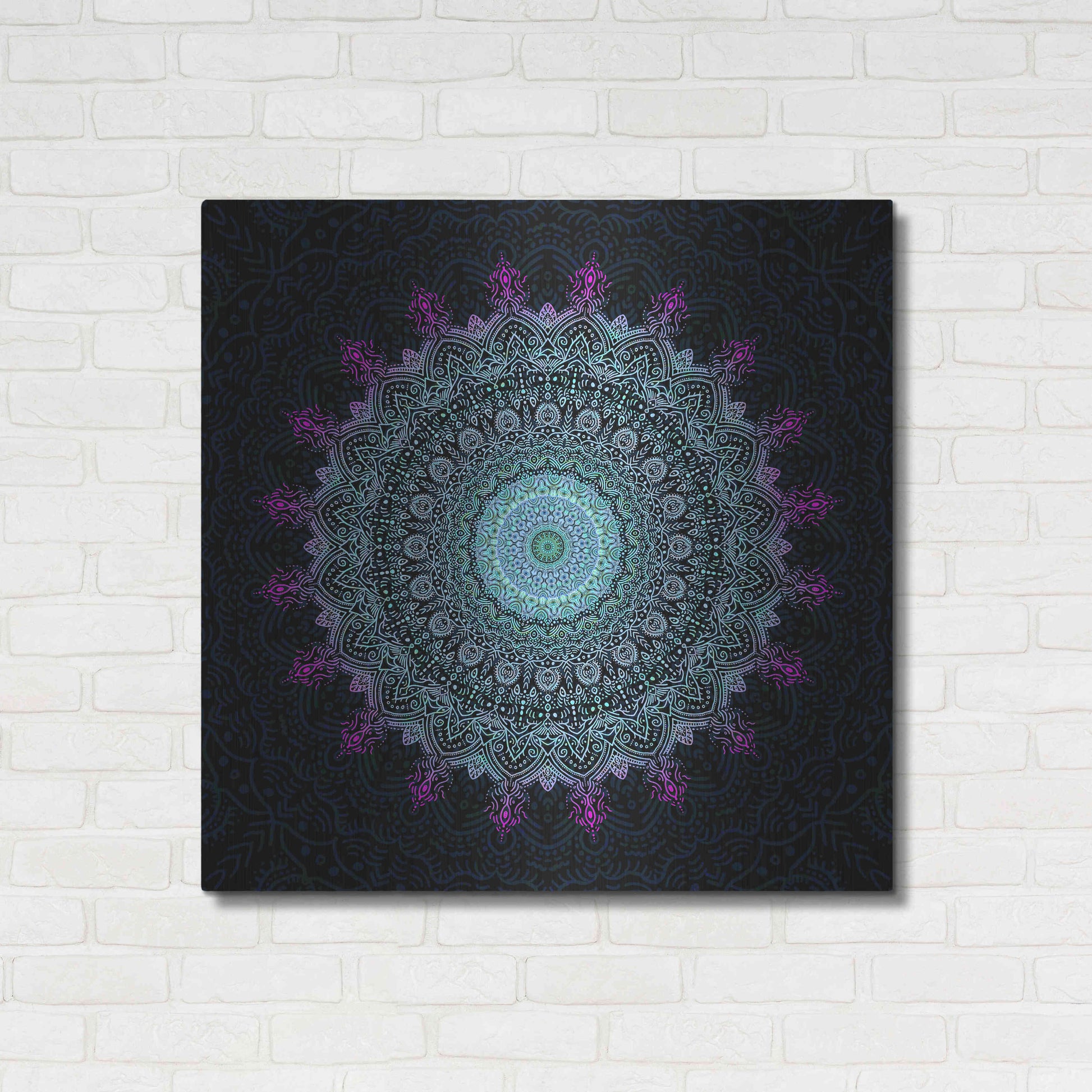 Luxe Metal Art 'Zen Mandala 1' by Cameron Gray, Metal Wall Art,36x36