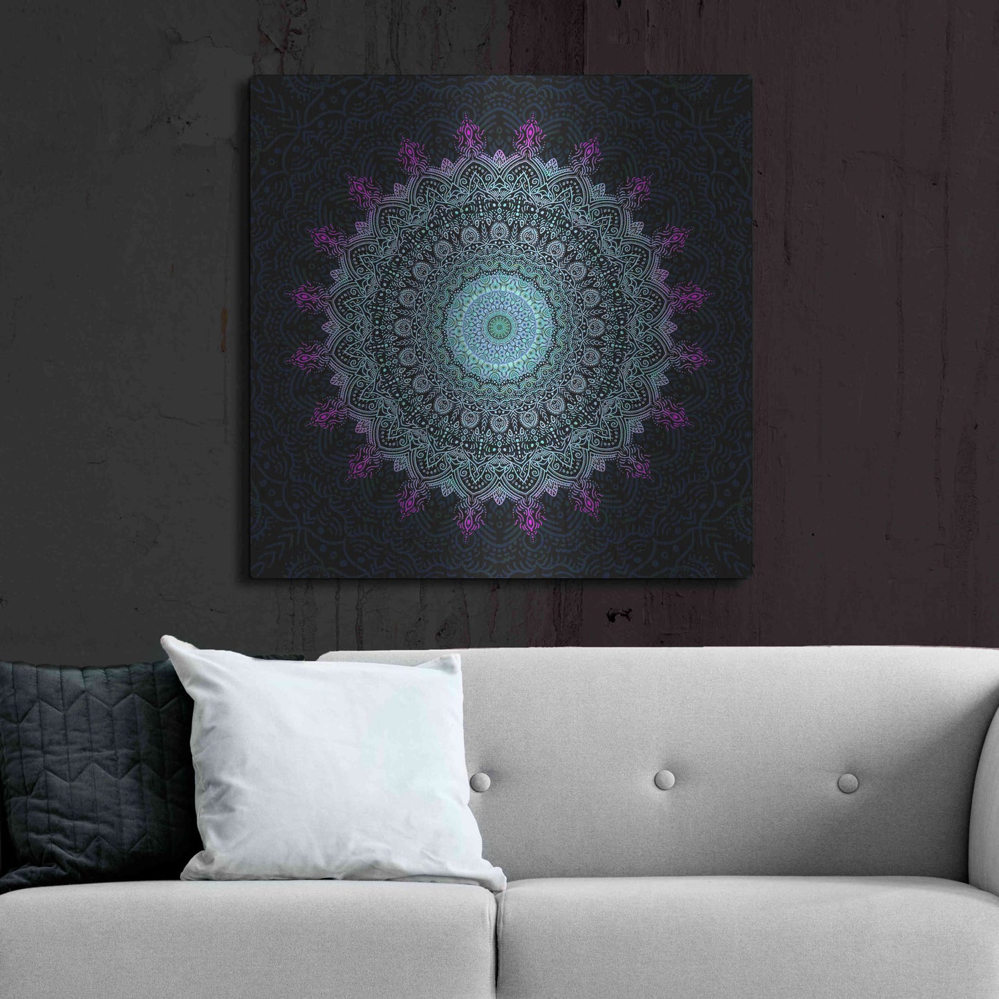 Luxe Metal Art 'Zen Mandala 1' by Cameron Gray, Metal Wall Art,36x36