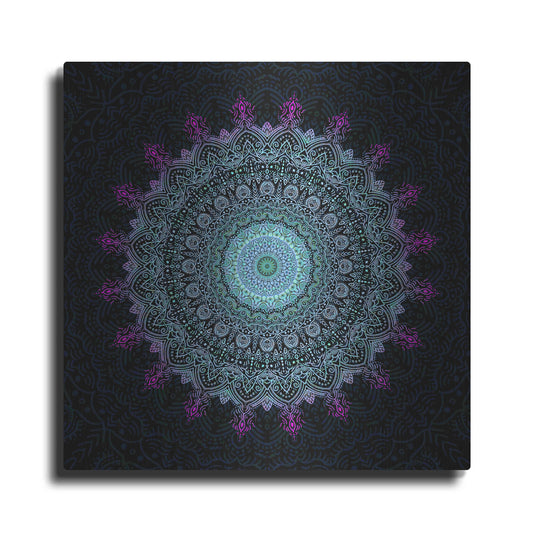 Luxe Metal Art 'Zen Mandala 1' by Cameron Gray, Metal Wall Art