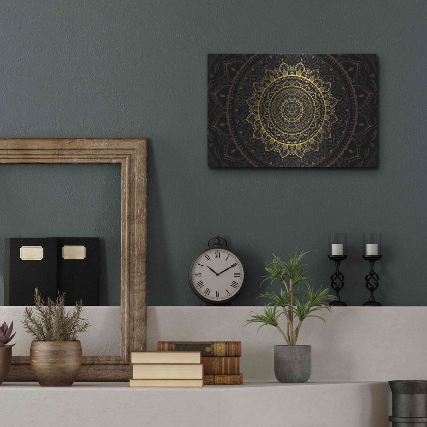 Luxe Metal Art 'Zen Mandala 2' by Cameron Gray, Metal Wall Art,16x12