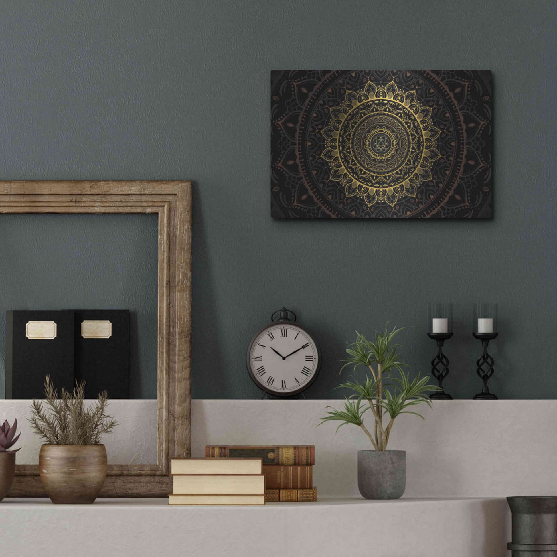 Luxe Metal Art 'Zen Mandala 2' by Cameron Gray, Metal Wall Art,16x12