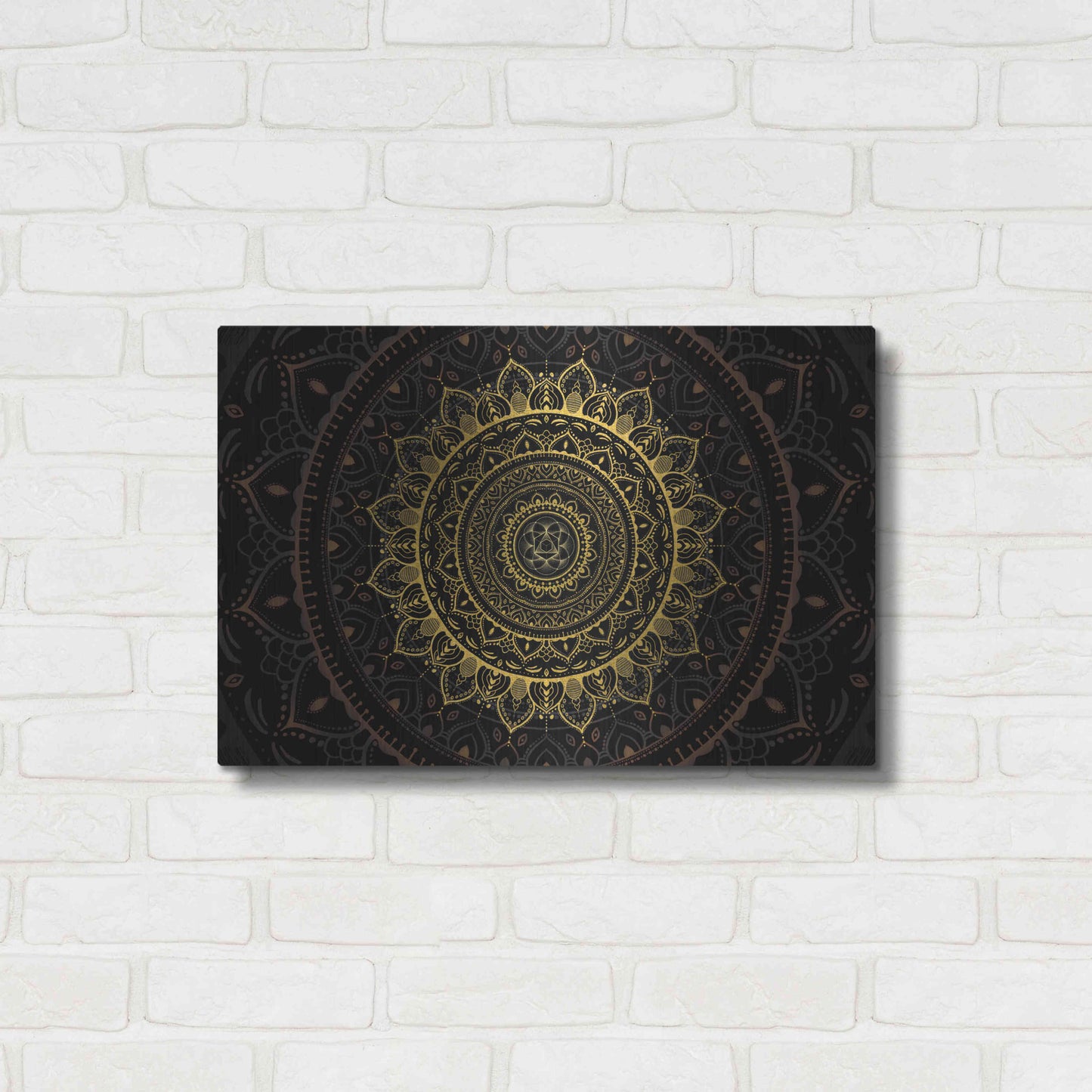 Luxe Metal Art 'Zen Mandala 2' by Cameron Gray, Metal Wall Art,24x16