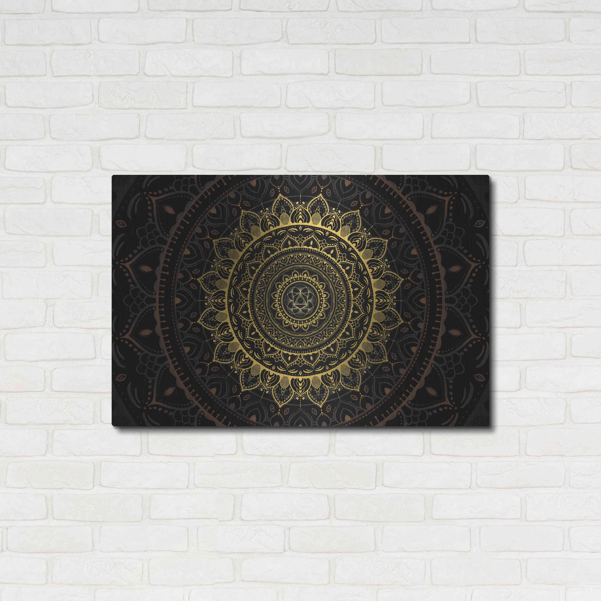 Luxe Metal Art 'Zen Mandala 2' by Cameron Gray, Metal Wall Art,36x24