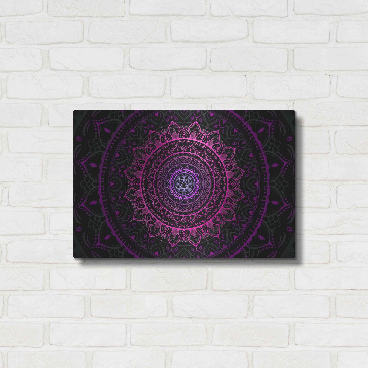 Luxe Metal Art 'Zen Mandala 3' by Cameron Gray, Metal Wall Art,24x16