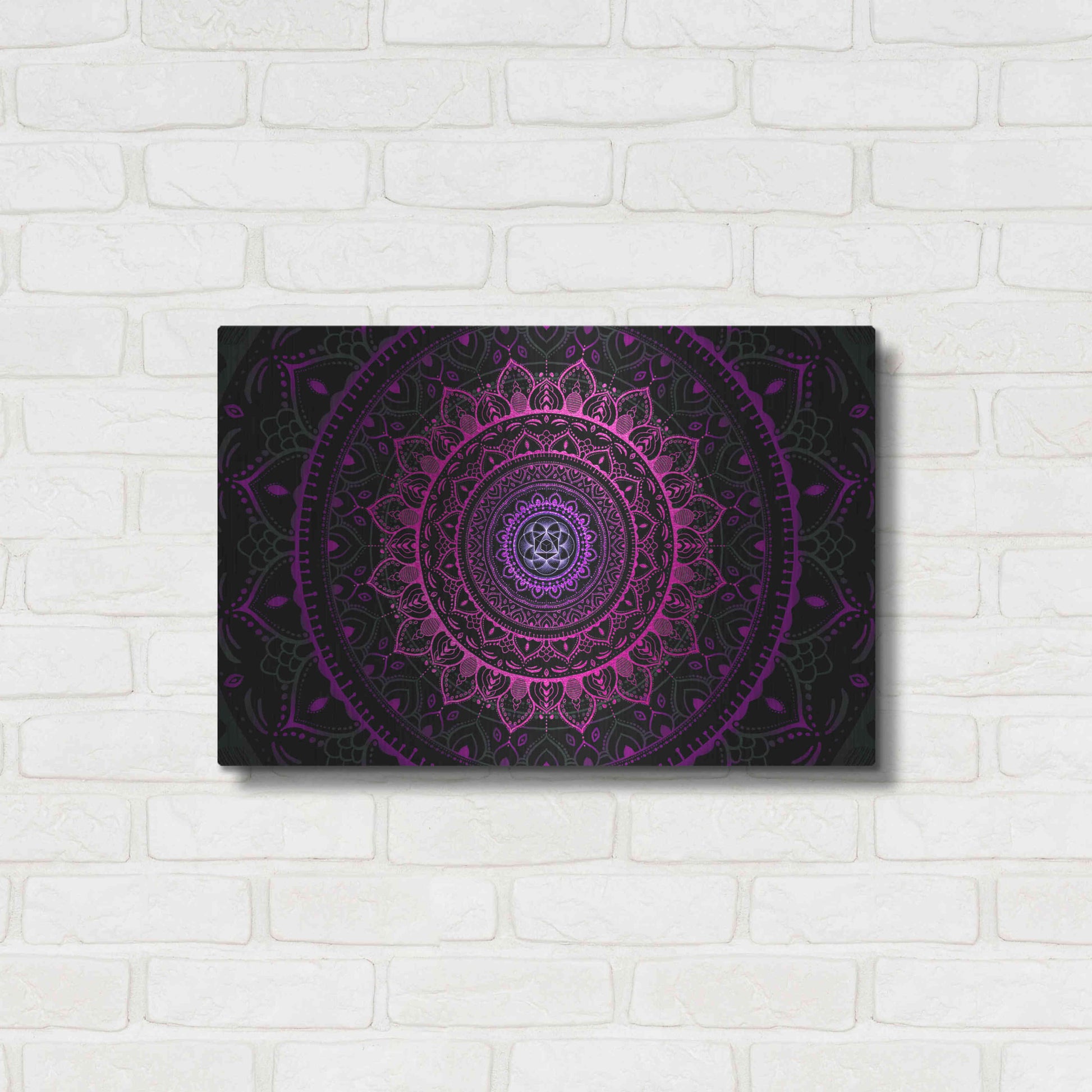 Luxe Metal Art 'Zen Mandala 3' by Cameron Gray, Metal Wall Art,24x16