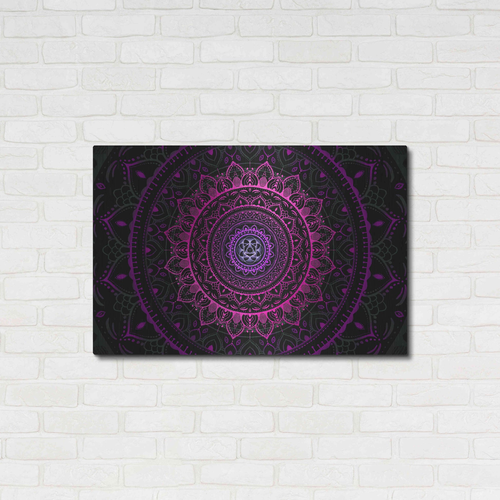 Luxe Metal Art 'Zen Mandala 3' by Cameron Gray, Metal Wall Art,36x24