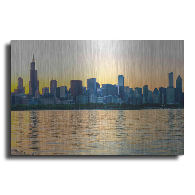 'Good Morning Chicago Crop' by Luxe Portfolio – Metal Wall Art