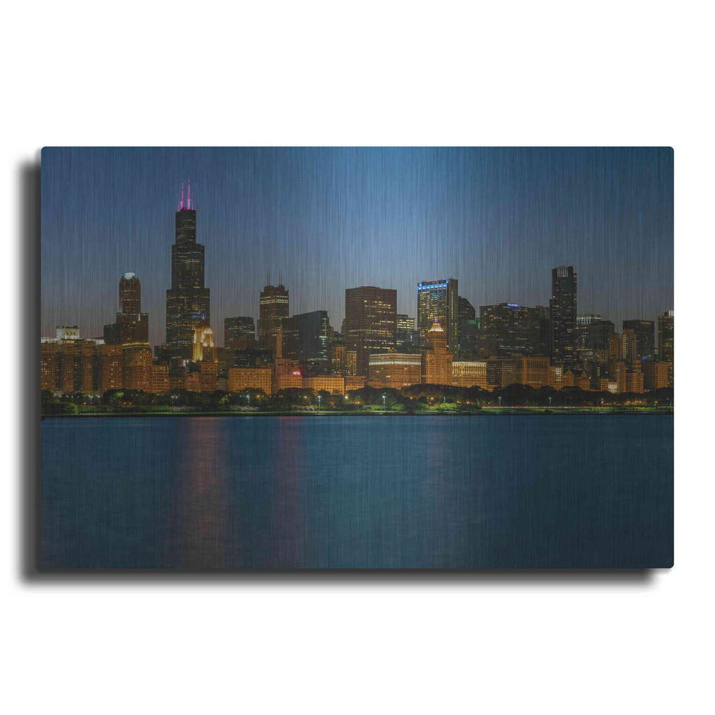'Good Night Chicago Crop' by Luxe Portfolio – Metal Wall Art