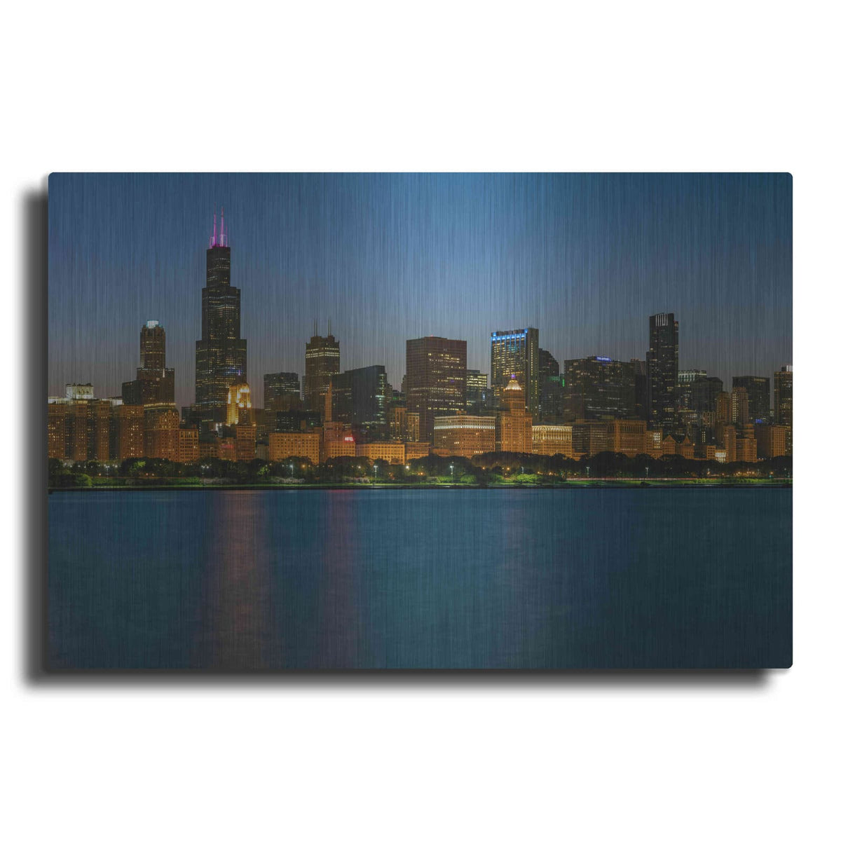 'Good Night Chicago Crop' by Luxe Portfolio – Metal Wall Art