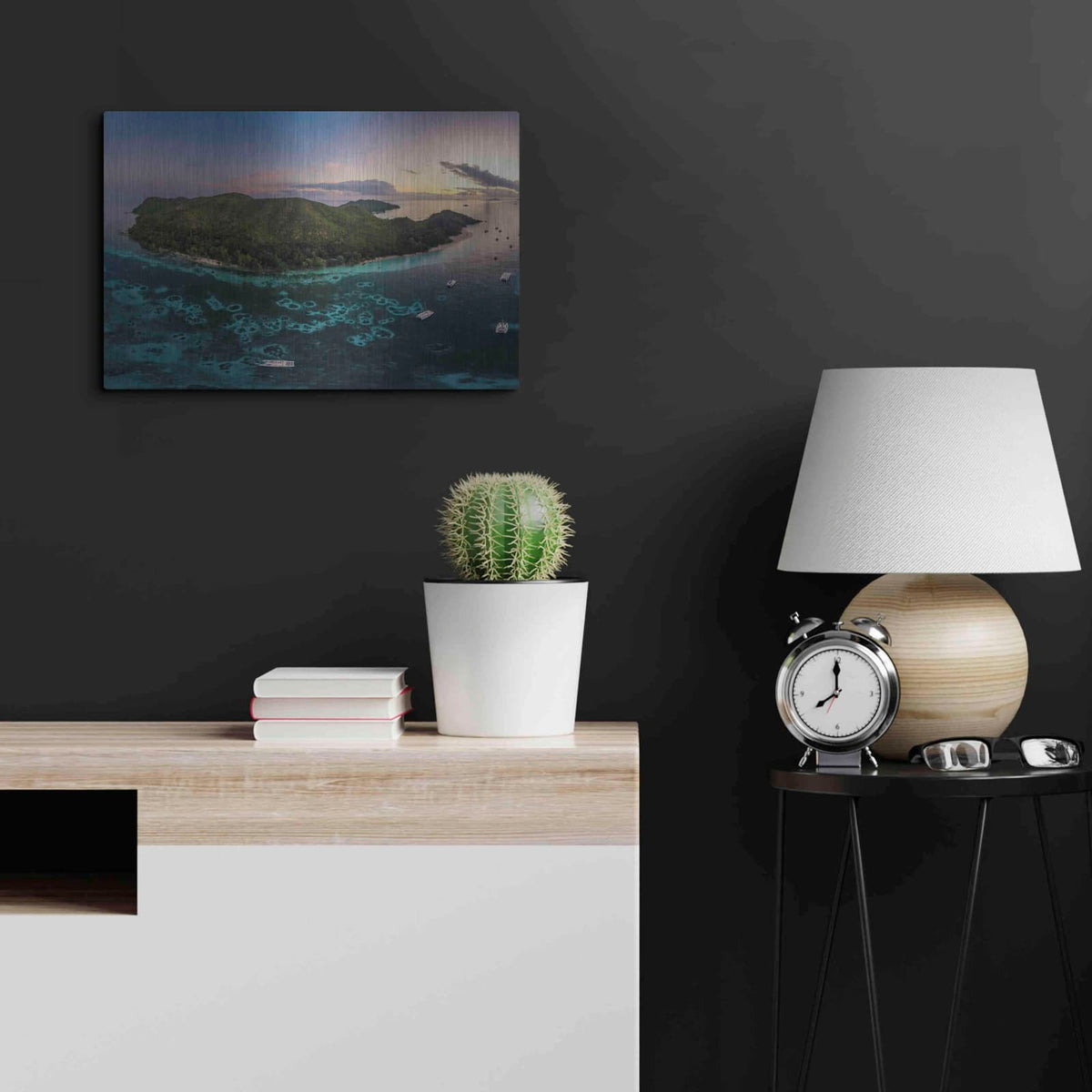 'Curieuse Island Seychelles Crop' by Luxe Portfolio – Metal Wall Art, 24x16 room view
