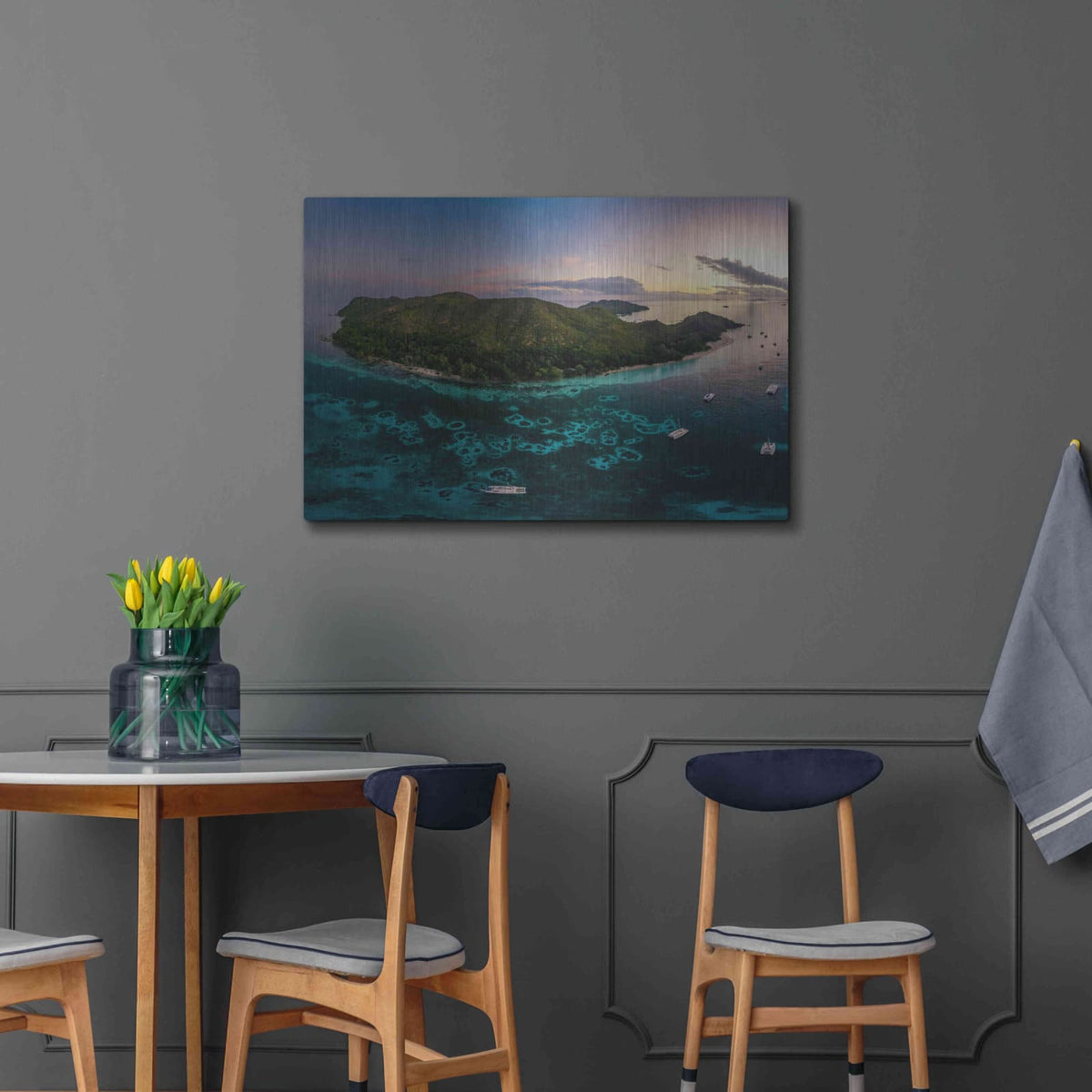 'Curieuse Island Seychelles Crop' by Luxe Portfolio – Metal Wall Art, 36x24 room view