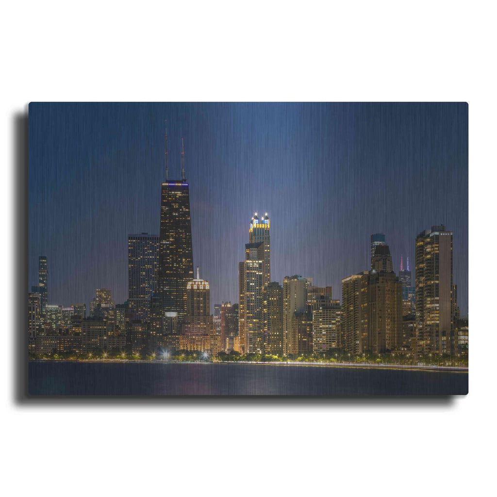 'Night Night Chicago Crop' by Luxe Portfolio – Metal Wall Art